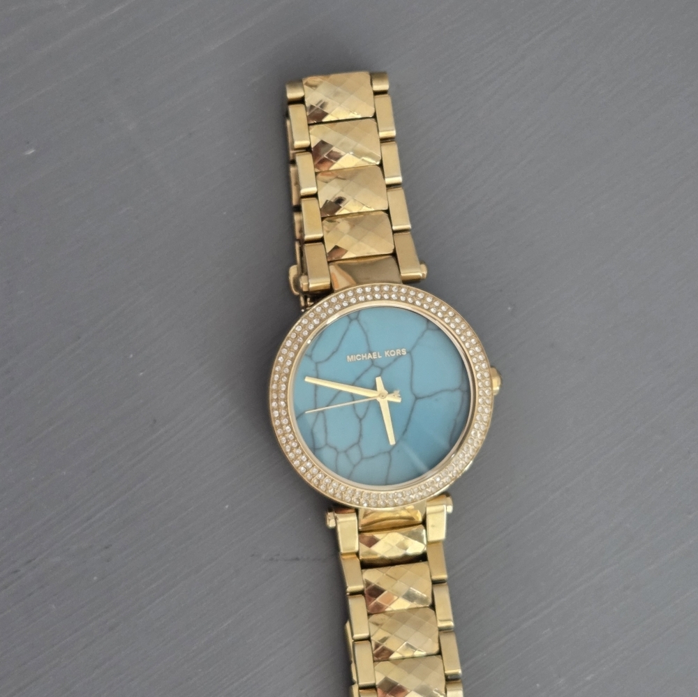 MICHAEL Michael Kors Gold and Blue Women's Watch - Picture 2 of 6